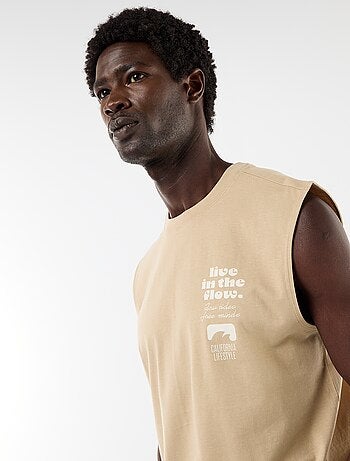 Camiseta de tirantes estampada por ambos lados