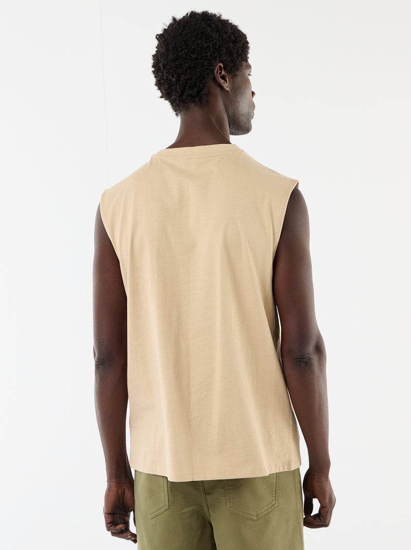 Camiseta de tirantes estampada por ambos lados Beige - Kiabi