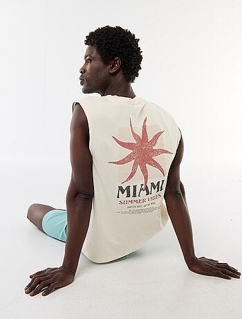 Camiseta de tirantes estampada por ambos lados