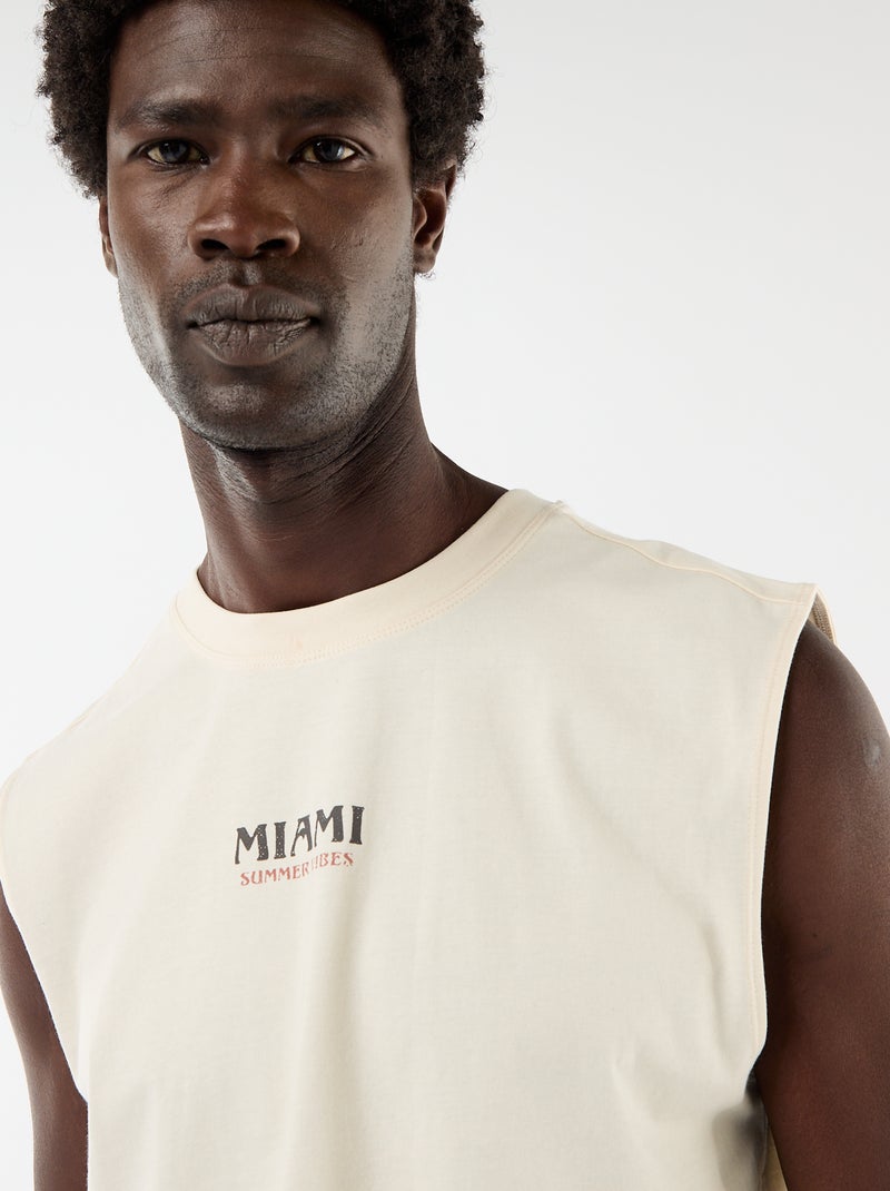 Camiseta de tirantes estampada por ambos lados Blanco - Kiabi