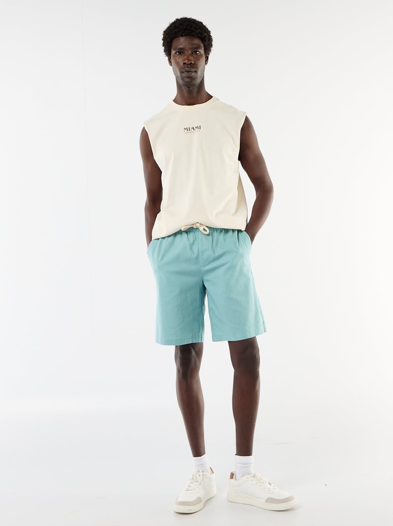 Camiseta de tirantes estampada por ambos lados Blanco - Kiabi