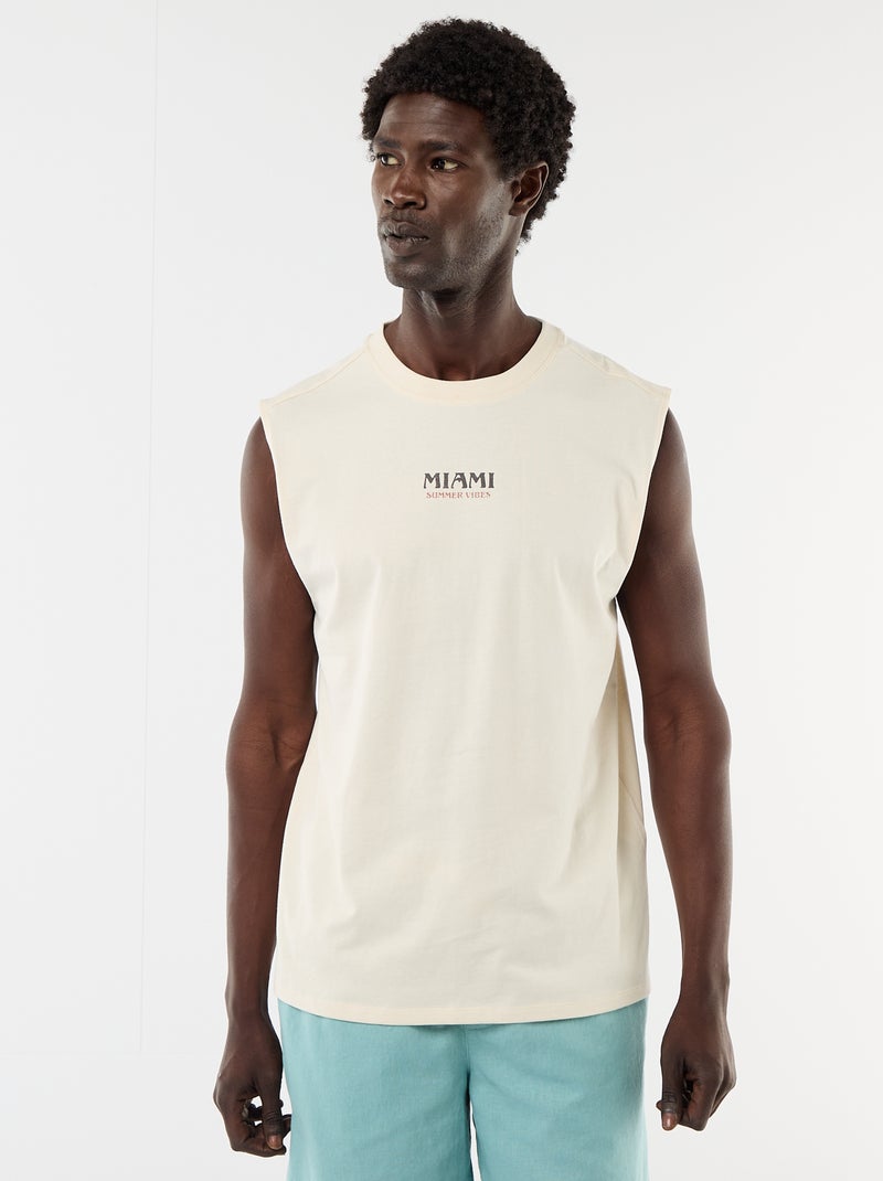 Camiseta de tirantes estampada por ambos lados Blanco - Kiabi