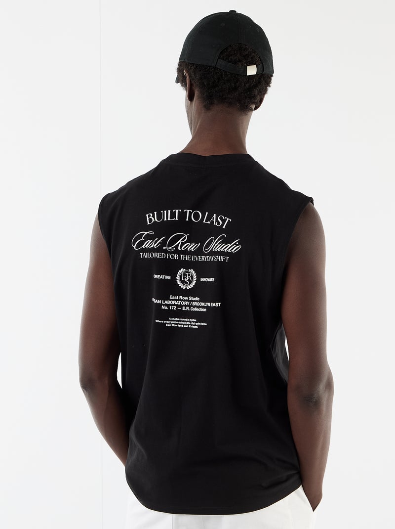 Camiseta de tirantes estampada por ambos lados Negro - Kiabi