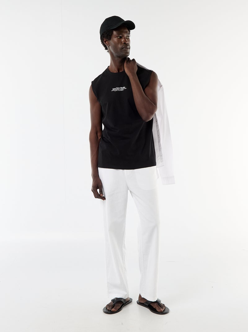 Camiseta de tirantes estampada por ambos lados Negro - Kiabi