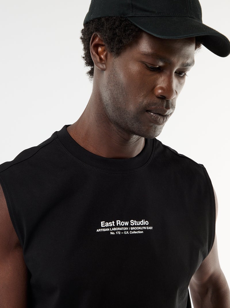 Camiseta de tirantes estampada por ambos lados Negro - Kiabi