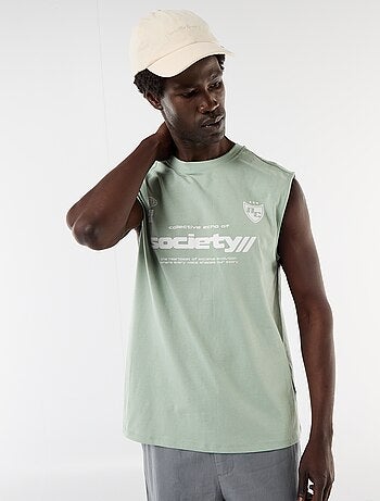 Camiseta de tirantes estampada por ambos lados