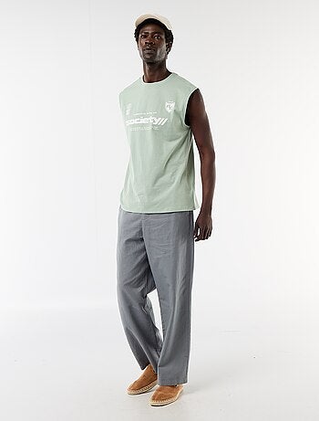 Camiseta de tirantes estampada por ambos lados