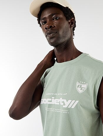 Camiseta de tirantes estampada por ambos lados