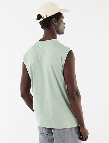 Camiseta de tirantes estampada por ambos lados