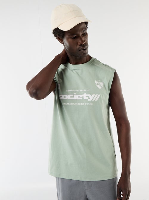 Camiseta de tirantes estampada por ambos lados - Kiabi