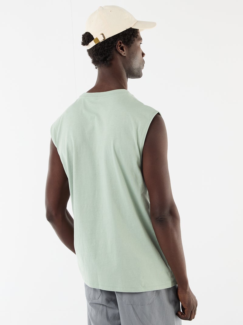 Camiseta de tirantes estampada por ambos lados Verde - Kiabi