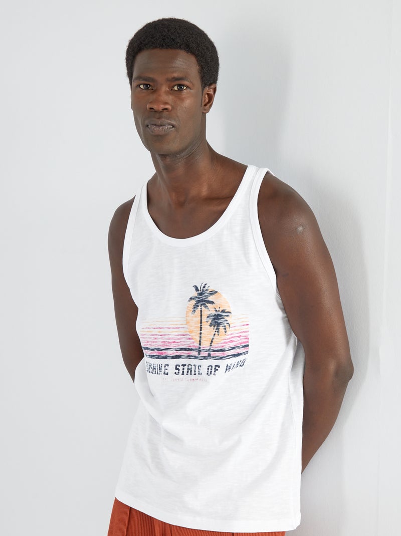 Camiseta de tirantes estampada 'Produkt' BLANCO - Kiabi