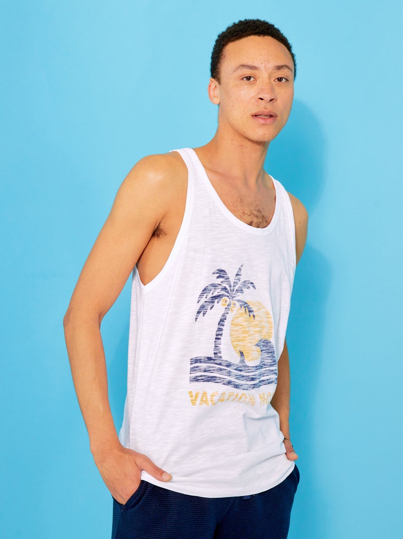 Camiseta de tirantes estampada 'Produkt' BLANCO - Kiabi