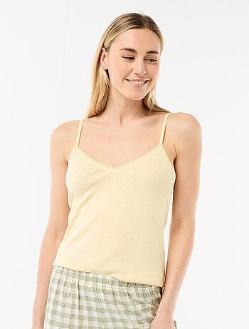 Camiseta de tirantes finos ajustable en algodón liso