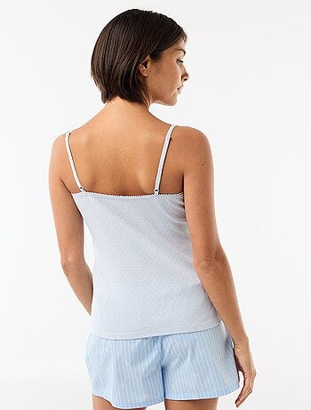 Camiseta de tirantes finos ajustable en algodón liso