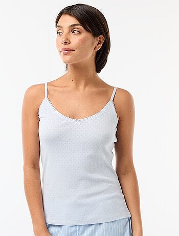 Camiseta de tirantes finos ajustable en algodón liso