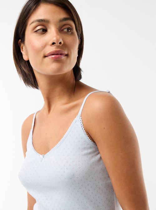 Camiseta de tirantes finos ajustable en algodón liso - Kiabi