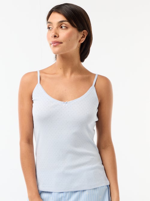 Camiseta de tirantes finos ajustable en algodón liso - Kiabi