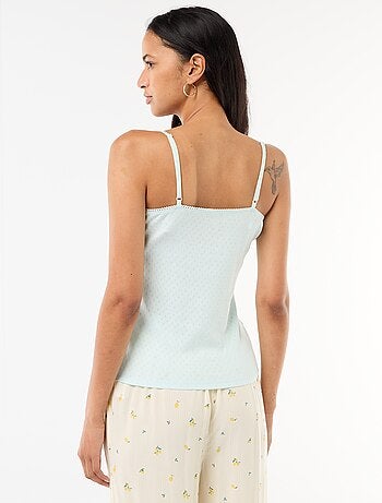 Camiseta de tirantes finos ajustable en algodón liso