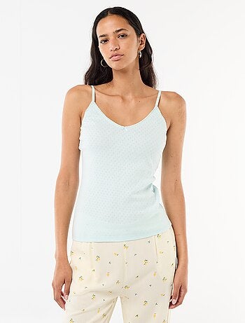 Camiseta de tirantes finos ajustable en algodón liso