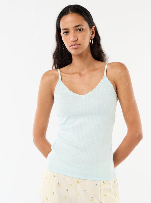 Camiseta de tirantes finos ajustable en algodón liso - Kiabi