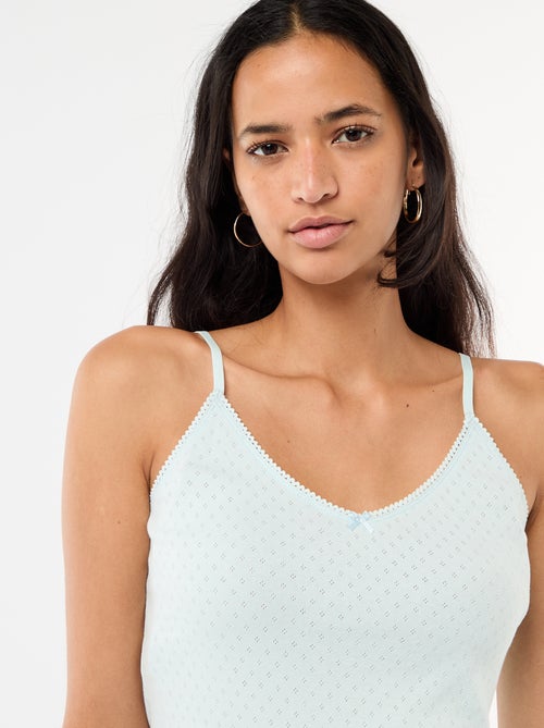 Camiseta de tirantes finos ajustable en algodón liso - Kiabi
