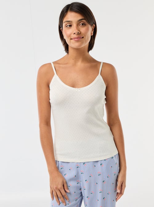 Camiseta de tirantes finos ajustable en algodón liso - Kiabi