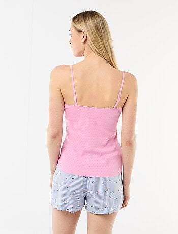 Camiseta de tirantes finos ajustable en algodón liso