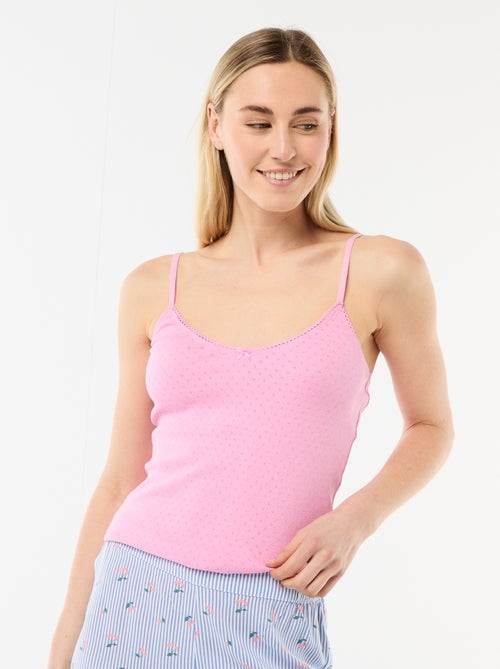 Camiseta de tirantes finos ajustable en algodón liso - Kiabi