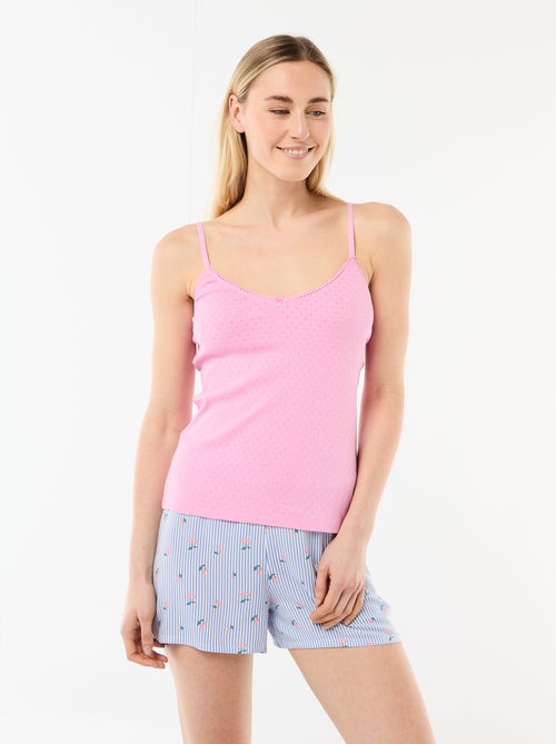 Camiseta de tirantes finos ajustable en algodón liso - Kiabi