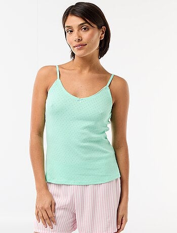 Camiseta de tirantes finos ajustable en algodón liso