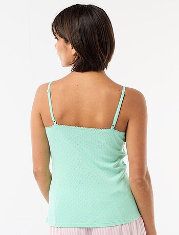 Camiseta de tirantes finos ajustable en algodón liso