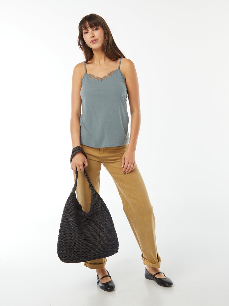 Camiseta de tirantes finos Azul - Kiabi