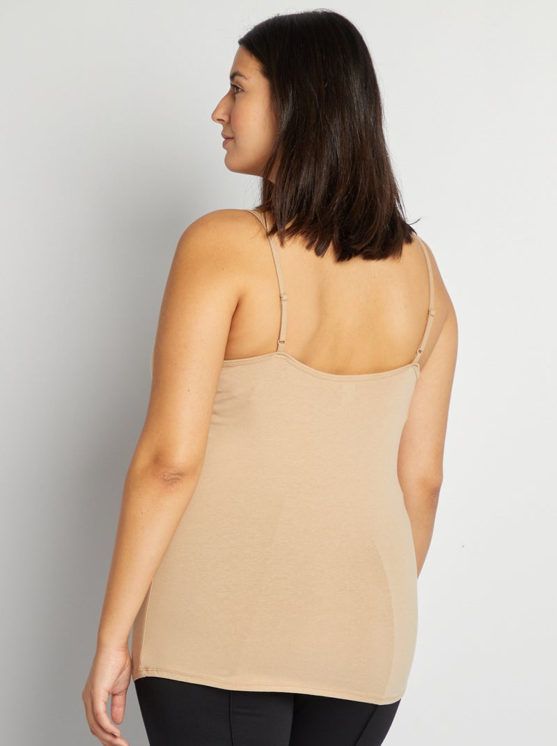 Camiseta de tirantes finos BEIGE - Kiabi