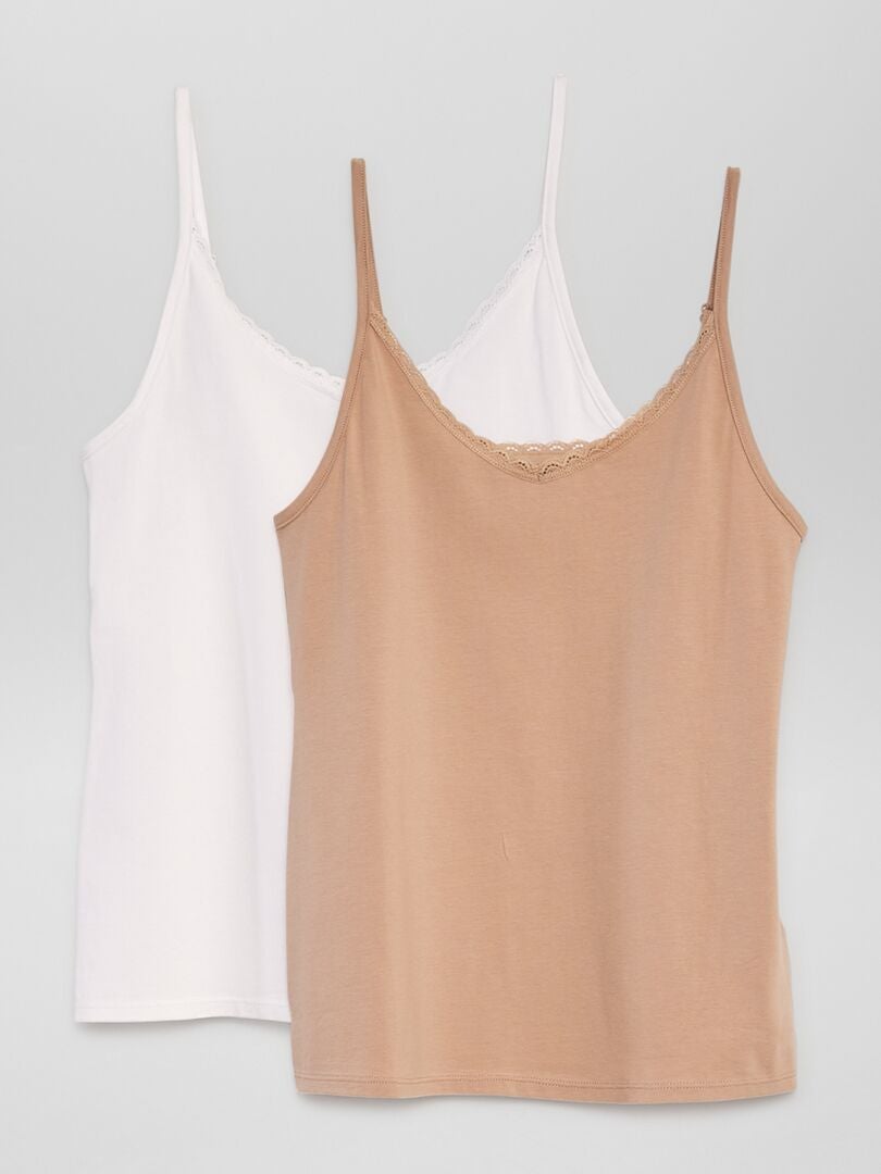 Camiseta de tirantes finos BEIGE - Kiabi