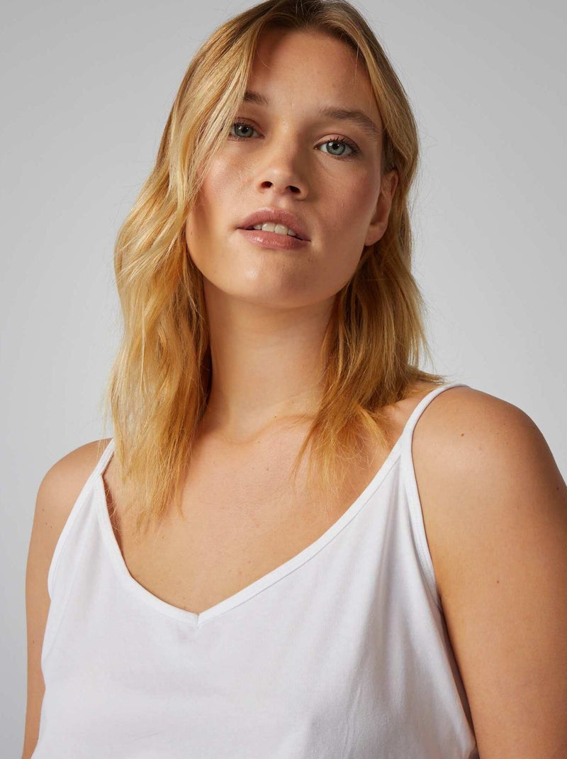 Camiseta de tirantes finos BLANCO - Kiabi