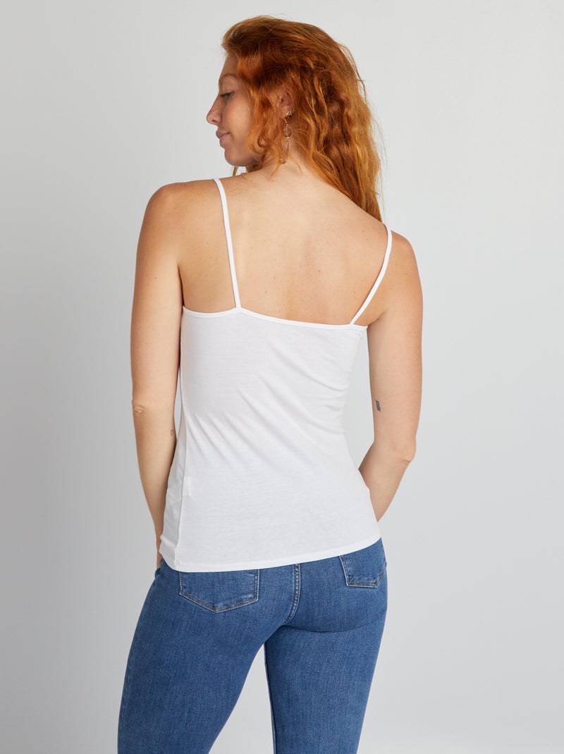 Camiseta de tirantes finos BLANCO - Kiabi