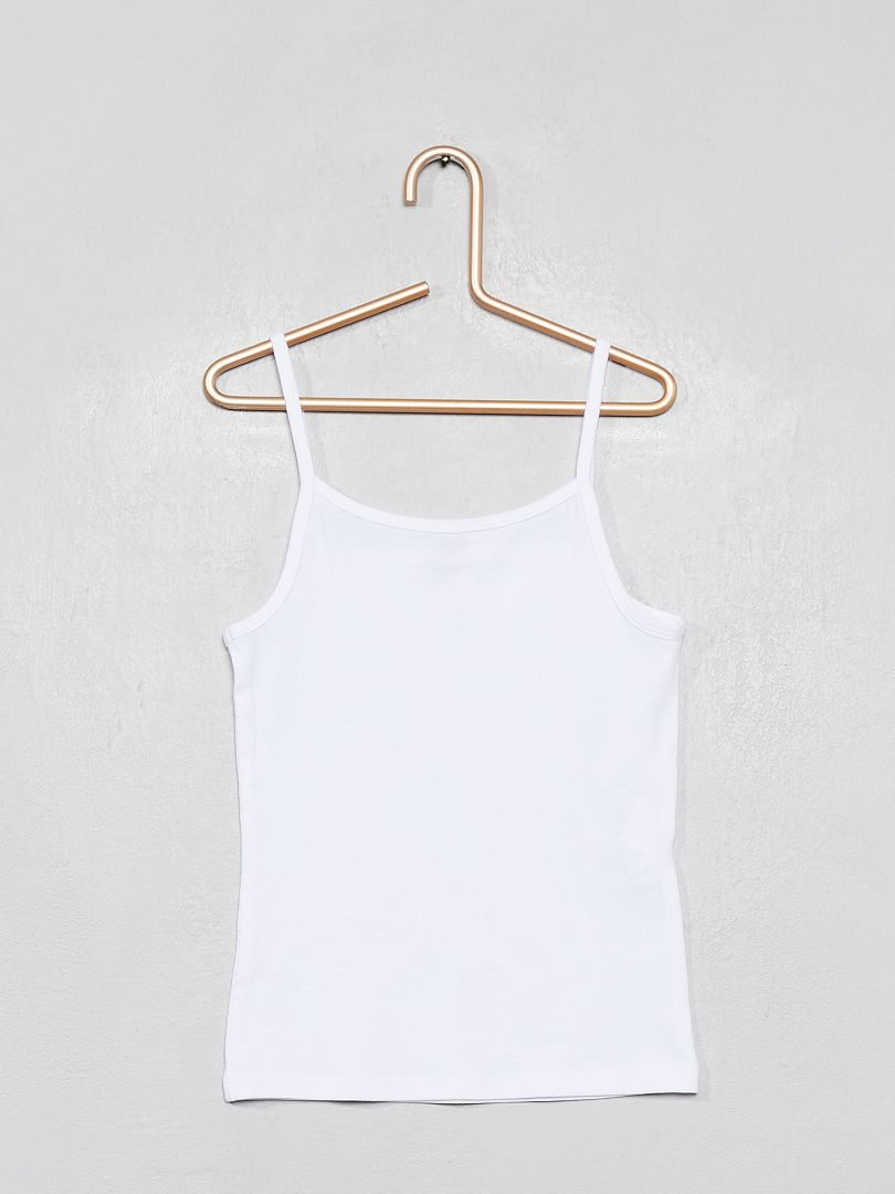 Camiseta de tirantes finos - Blanco - Kiabi 3.00€