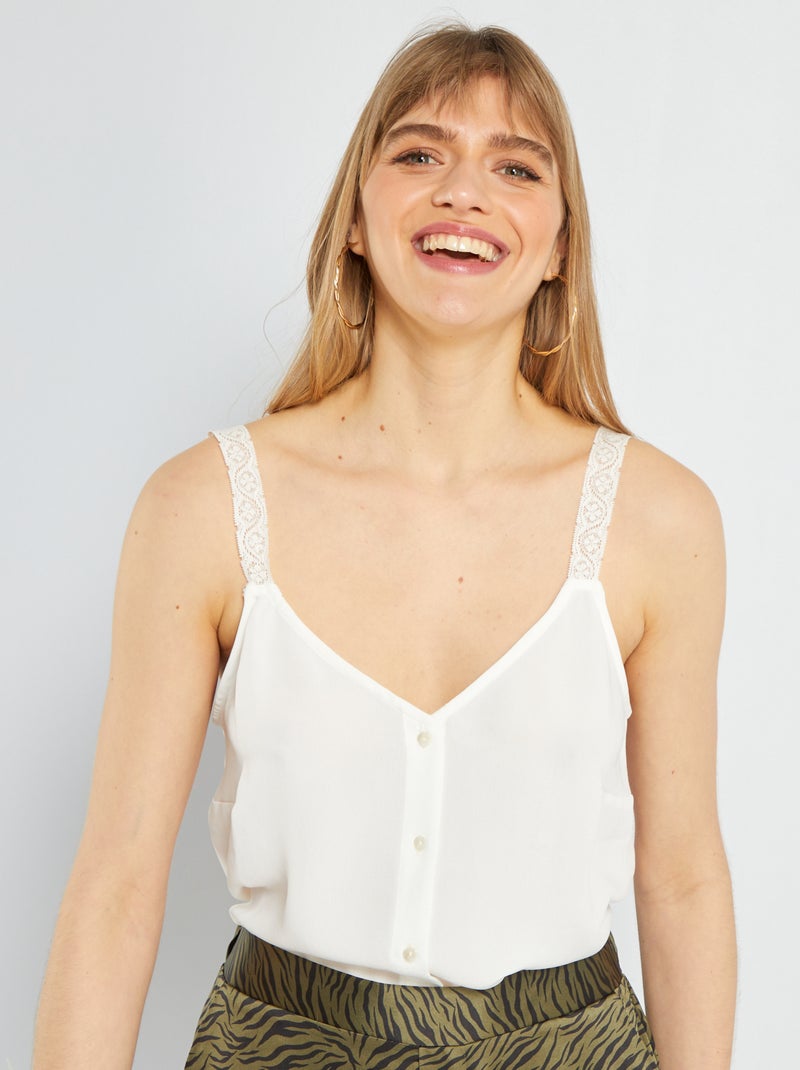 Camiseta de tirantes finos BLANCO - Kiabi