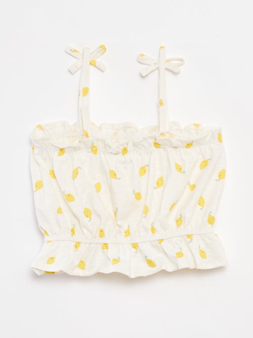 Camiseta de tirantes finos con volantes - Kiabi