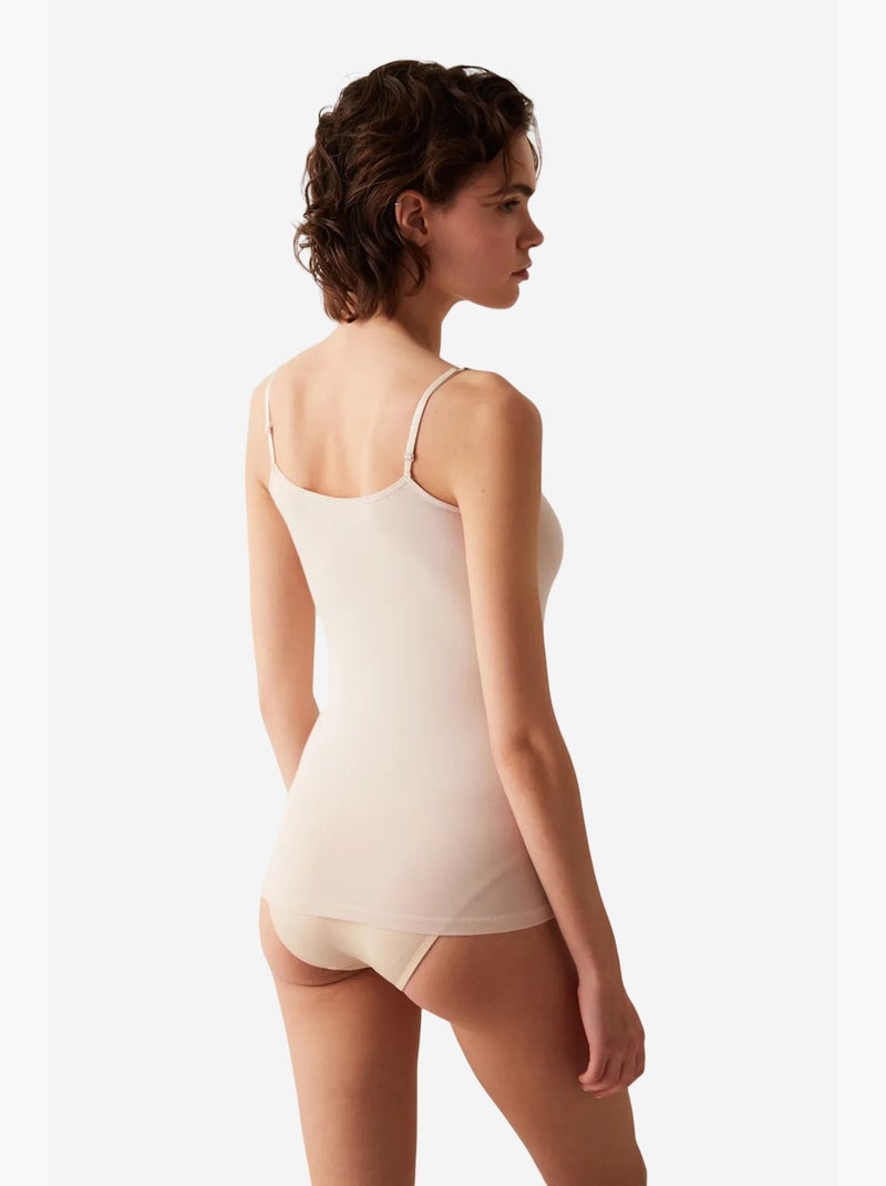 Camiseta de tirantes finos de mujer penti Beige arcilla - Kiabi