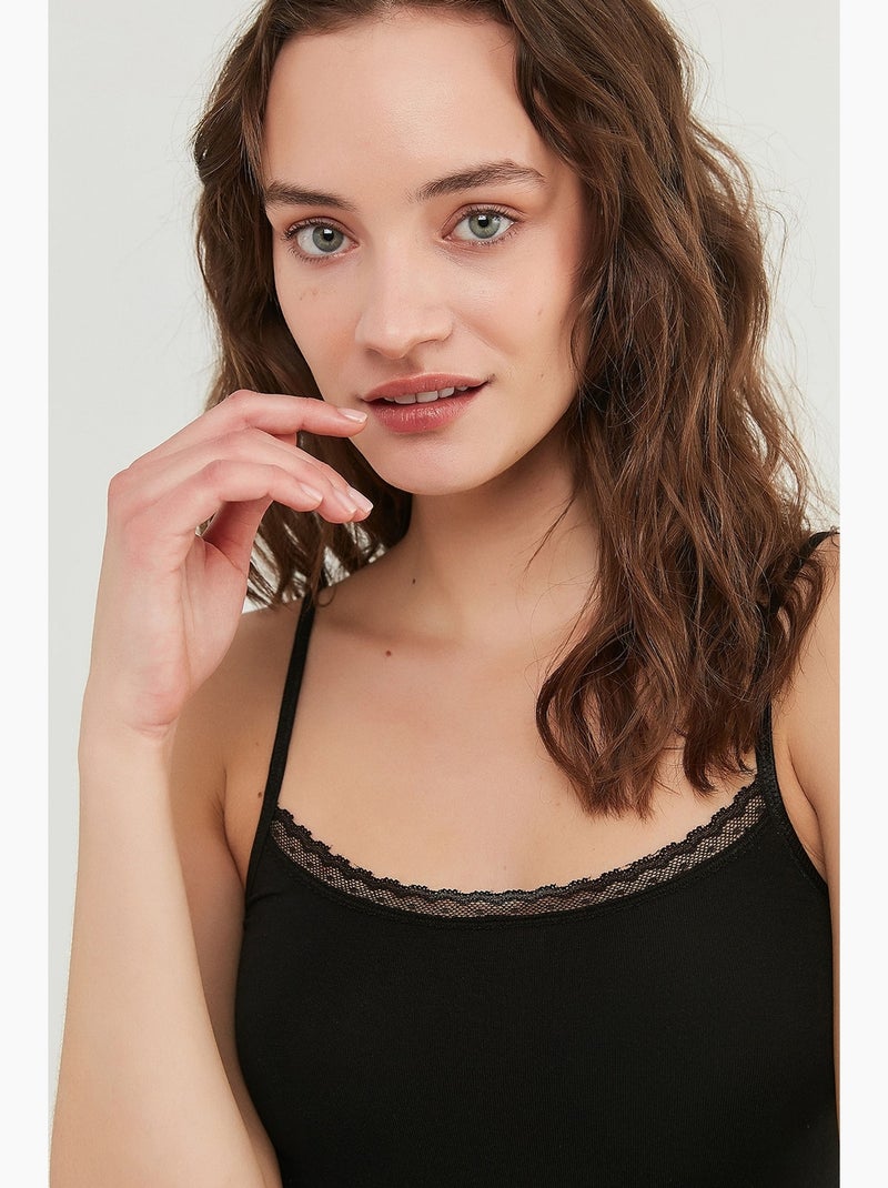 Camiseta de tirantes finos de mujer penti Negro - Kiabi