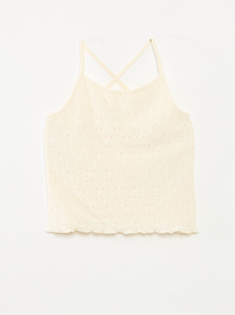 Camiseta de tirantes finos de punto Blanco - Kiabi