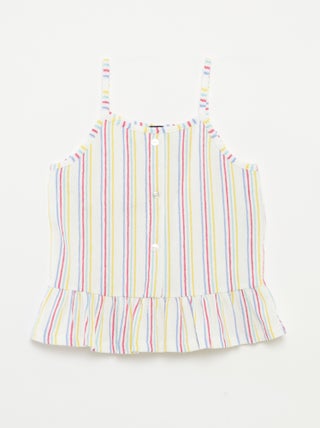 Camiseta de tirantes finos de punto de crepé