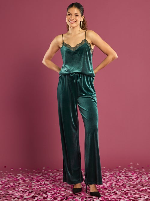 Camiseta de tirantes finos de terciopelo - Kiabi