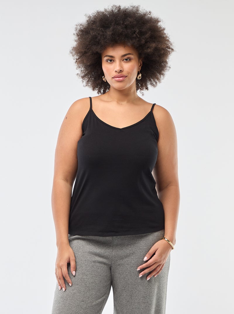 Camiseta de tirantes finos negro - Kiabi