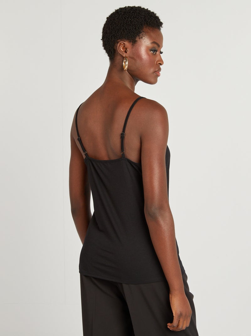 Camiseta de tirantes finos negro - Kiabi