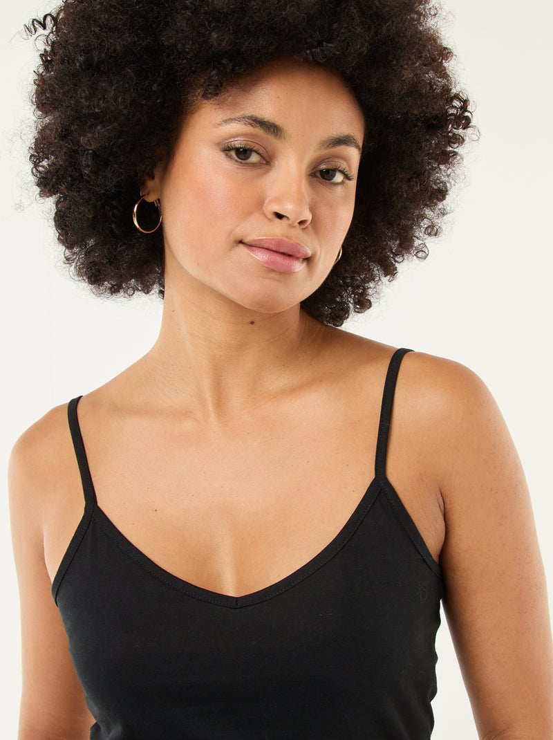 Camiseta de tirantes finos negro - Kiabi