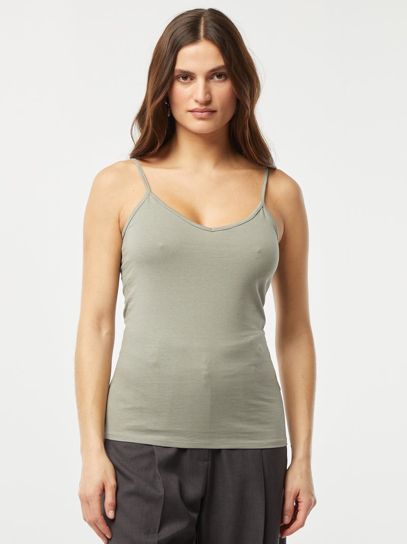 Camiseta de tirantes finos VERDE - Kiabi