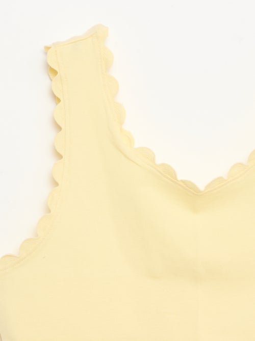 Camiseta de tirantes lisa con bordes ondulados - Kiabi